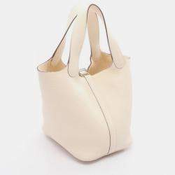 Pre Owned Hermes Picotin Lock Nata Ivory Taurillon Clemence Handbag PM