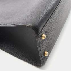 Pre Owned Hermes Kelly Sports Black Leather Shoulder Bag