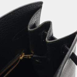 Pre Owned Hermes Kelly Sports Black Leather Shoulder Bag