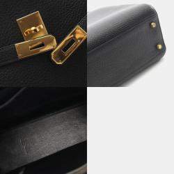 Pre Owned Hermes Kelly Sports Black Leather Shoulder Bag