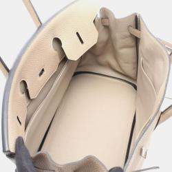 Pre Owned Hermes Birkin 35 Trench Beige Leather Handbag
