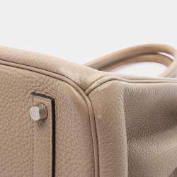 Pre Owned Hermes Birkin 35 Trench Beige Leather Handbag
