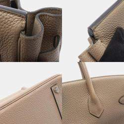 Pre Owned Hermes Birkin 35 Trench Beige Leather Handbag