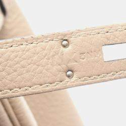 Pre Owned Hermes Birkin 35 Trench Beige Leather Handbag