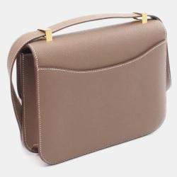 Pre Owned Hermes Constance 24 Etoupe Grey Epsom Leather Shoulder Bag