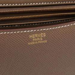 Pre Owned Hermes Constance 24 Etoupe Grey Epsom Leather Shoulder Bag