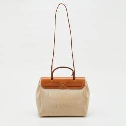 Pre Owned Hermès Ecru/Natural Toile Canvas and Vache Leather Herbag 31 Bag