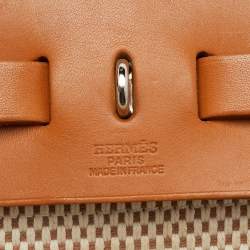 Pre Owned Hermès Ecru/Natural Toile Canvas and Vache Leather Herbag 31 Bag