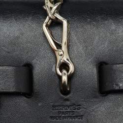 Pre Owned حقيبة هيرميس هيرباج 31 قماش تويلي أسود وجلد فاش هنتر