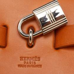 مملوكة مسبقًا حقيبة هيرميس هيرباج 39 قماش تويل باللون الخاكي الطبيعي وجلد فاش