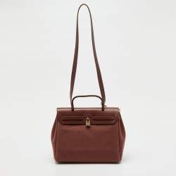 Pre Owned حقيبة هيرمس هيرباج 31 قماش تويلي ولون أحمر وجلد فاش هنتر