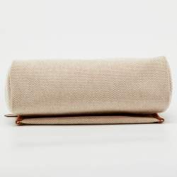 Pre Owned Hermès Ecru/Natural Toile Canvas and Vache Hunter Leather Herbag Zip 20 Bag