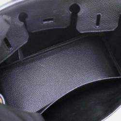 Pre Owned Hermes Birkin 25 Noir Togo Leather Top Handle Bag