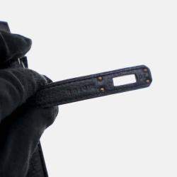 Pre Owned Hermes Birkin 25 Noir Togo Leather Top Handle Bag