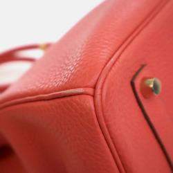 Pre Owned Hermes Birkin 35 Rose Jaipur Pink Red Togo Leather Top Handle Bag