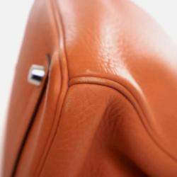 Pre Owned Hermes Birkin 35 Orange Togo Leather Top Handle Bag