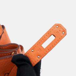 Pre Owned Hermes Birkin 35 Orange Togo Leather Top Handle Bag