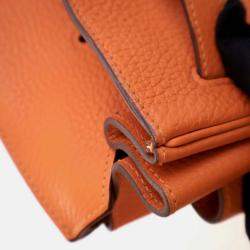 Pre Owned Hermes Birkin 35 Orange Togo Leather Top Handle Bag