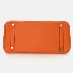 Pre Owned Hermes Birkin 30  Orange Swift Bag 