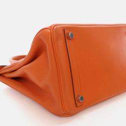 Pre Owned Hermes Birkin 30  Orange Swift Bag 