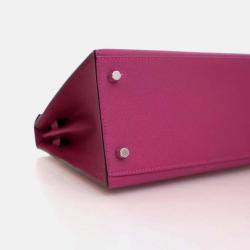 Pre Owned Hermes Kelly Sellier 28 Rose Pourpre Epsom Leather Handbag