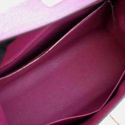 Pre Owned Hermes Kelly Sellier 28 Rose Pourpre Epsom Leather Handbag