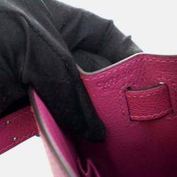 Pre Owned Hermes Kelly Sellier 28 Rose Pourpre Epsom Leather Handbag