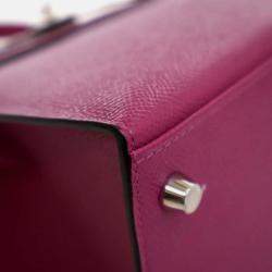 Pre Owned Hermes Kelly Sellier 28 Rose Pourpre Epsom Leather Handbag