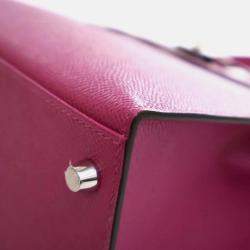 Pre Owned Hermes Kelly Sellier 28 Rose Pourpre Epsom Leather Handbag
