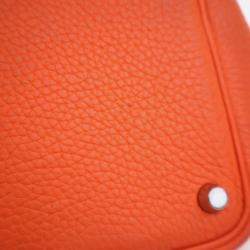 Pre Owned Hermes Picotin 18 Orange Clemence Leather Handbag