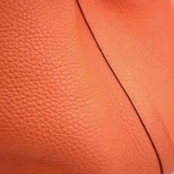 Pre Owned Hermes Picotin 18 Orange Clemence Leather Handbag