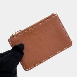 Pre Owned Hermes Constance Slim Wallet Gold Evercolor Leather Wallet