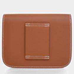 Pre Owned Hermes Constance Slim Wallet Gold Evercolor Leather Wallet