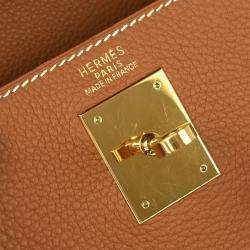 Pre Owned Hermes Kelly 32 Retourne Gold Togo 2way Handbag