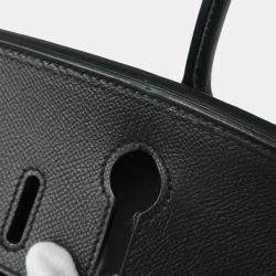 Pre Owned Hermes Birkin 30 Black Epsom Leather Tote Bag