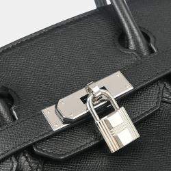 Pre Owned Hermes Birkin 30 Black Epsom Leather Tote Bag