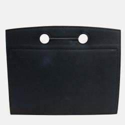 Pre Owned Hermes Black Leather Hermes Bag Pocket 25