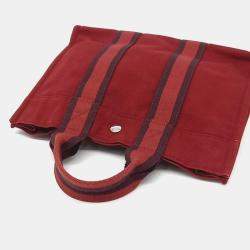 Pre Owned Hermes Furutto PM  Red Fabric Bag 