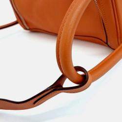 Pre Owned Hermes Lindy 30 Orange Leather Bag