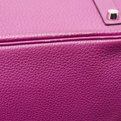 Pre Owned Hermes Rose Pourpre Togo Leather Palladium Finish Birkin 30 Bag