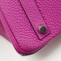 Pre Owned Hermes Rose Pourpre Togo Leather Palladium Finish Birkin 30 Bag