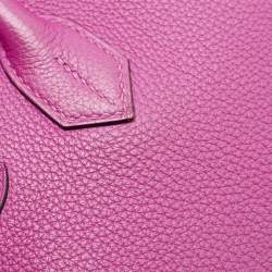 Pre Owned Hermes Rose Pourpre Togo Leather Palladium Finish Birkin 30 Bag