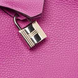 Pre Owned Hermes Rose Pourpre Togo Leather Palladium Finish Birkin 30 Bag