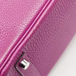 Pre Owned Hermes Rose Pourpre Togo Leather Palladium Finish Birkin 30 Bag