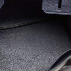 Pre Owned Hermes Bleu Nuit Togo Leather Gold Finish Birkin 25 Bag