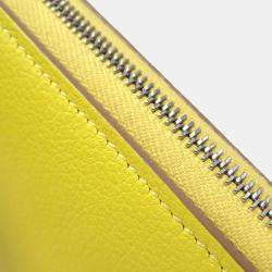 Pre Owned Hermes Azap Long Lime Evercolor Leather Wallet
