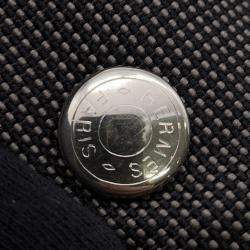 Pre Owned Hermes Herline PM Gray Nylon Canvas Tote Bag