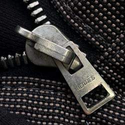 Pre Owned Hermes Herline PM Gray Nylon Canvas Tote Bag