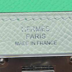 Pre Owned Hermes Kelly Pocket Compact Tricolor Vert Fizz Nata Vert Comics Epsom Leather Wallet