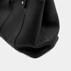 Pre Owned Hermes Garden Party PM Black Negonda Leather Tote Bag